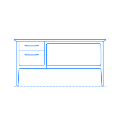 Furniture Desks Kent Desk Outline Icon Svg Set, Free Vectors File